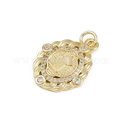 Colgante micropavé cubic zirconia de latón&nbsp;KK-D409-43G-A