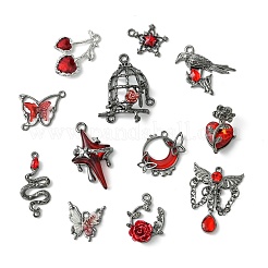 12 Stück 12 Stile Gothic Legierung Strass Anhänger&nbsp;FIND-CJ0004-81