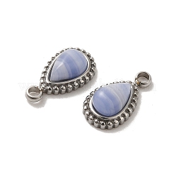 Natürliche blaue Spitzenachat-Tropfenanhänger&nbsp;STAS-B074-04P-02