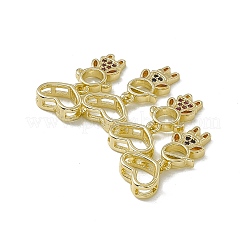 Dia-Charms mit Gestellbeschichtung aus Messing mit Mikropavé-Zirkonia&nbsp;ZIRC-F130-09G