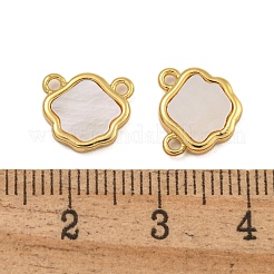 Gestellbeschichtung Messing pflastern natürliche Muschel Blumenanhänger&nbsp;KK-C074-53G