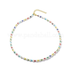 Braccialetto collana di perline di semi di conchiglia naturale e vetro&nbsp;SJEW-JS01245