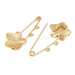 Broches de broche de acero inoxidable 304 con diseño de flor de durazno&nbsp;SA-CBA098D-14B-G02