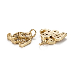 Messing klare Zirkonia Charms&nbsp;ZIRC-C024-09G