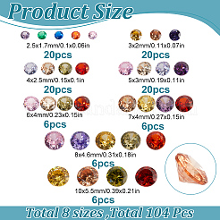 104 Stück Zirkonia-Cabochons&nbsp;ZIRC-PH0001-51