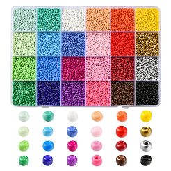 312 g 24 Farbe 12/0 Backfarbe Glas Saatperlen&nbsp;SEED-YW0002-15