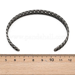 Bracelets manchettes en acier inoxydable chirurgical 316&nbsp;BJEW-C125-01AS