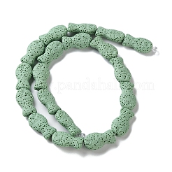 Brins de perles de pierre de lave naturelle teintées de poisson&nbsp;G-O126-01A-06
