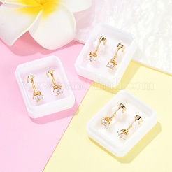 Fake-Ohrplugs aus Glas mit Herzmotiv&nbsp;EJEW-H105-25G-B