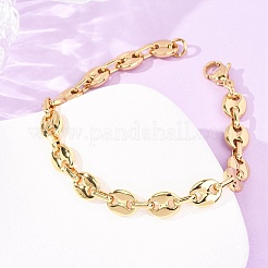 Bracelets à maillons en acier inoxydable 304 en forme de groin de cochon pour femmes&nbsp;BJEW-F527-09G