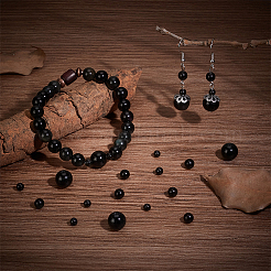 130 Stück 4 Stränge natürlicher Obsidianperlen&nbsp;G-PH0002-48