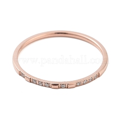 Ionenplattierung (IP) 304 Edelstahl Mikropflaster klare Zirkonia Fingerringe&nbsp;RJEW-B068-01C-RG
