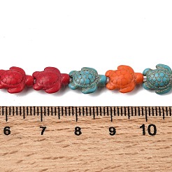 Kunsttürkisfarbenen Perlen Stränge&nbsp;G-E456-35D-8x10mm-04