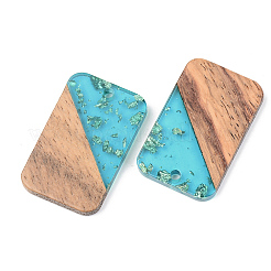Pendentifs en résine transparente et bois de noyer&nbsp;RESI-S389-049A-B03