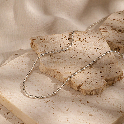 Collana semplice ed elegante con perline di riso in argento s925 per stratificazione&nbsp;DZ6681