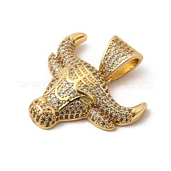 Pendenti in zirconi cubici trasparenti in micro pavè di ottone&nbsp;KK-H267-060C-G