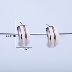 Rosa C-förmige Ohrstecker aus Messing&nbsp;QG1885