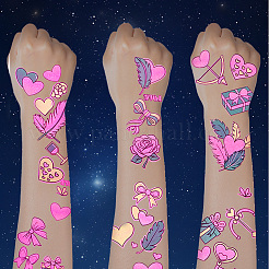 20 foglio di adesivi per tatuaggi temporanei rimovibili e luminosi&nbsp;AJEW-SP0002-81C