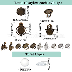 DIY-Set zur Herstellung blanker Fingerringe mit Kuppel&nbsp;DIY-SC0022-15