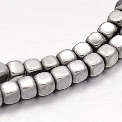 Cube Placchi non magnetici perle ematite sintetico fili&nbsp;X-G-P110-03G