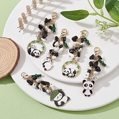 Decoraciones colgantes de esmalte de aleación de panda&nbsp;HJEW-JM01275