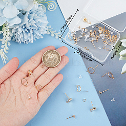 30 paio di orecchini a bottone in ottone con 3 stili&nbsp;DIY-CN0002-90