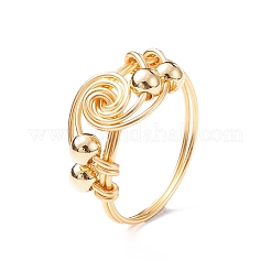 Anello da dito con perline in ottone&nbsp;RJEW-JR00516