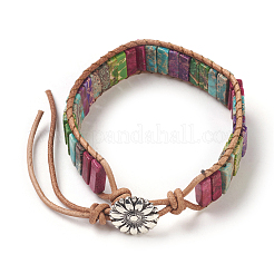 Bracciali con perline di diaspro imperiale / sedimenti marini naturali regalite / imperiali&nbsp;BJEW-E351-03A
