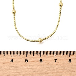 3 mm Messing-Schlangenketten mit runden Kugeln&nbsp;NJEW-M108-03G