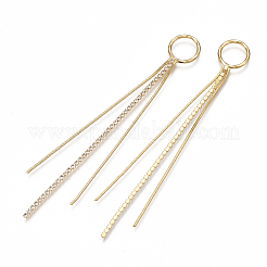 Messing Zirkonia große Kette Quaste Anhänger&nbsp;X-KK-S350-076G