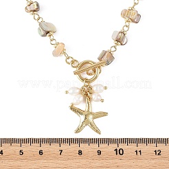 Collana con ciondolo a forma di stella marina in acciaio inossidabile 304&nbsp;NJEW-JN06567-01
