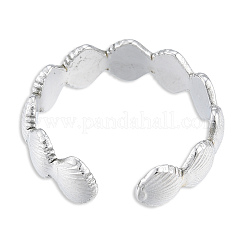 Offener Manschettenring aus 304er Edelstahl mit Muschel-Wickeldesign für Damen&nbsp;X-RJEW-N038-100P