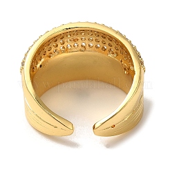 Anillos abiertos de circonita cúbica con micro pavé de latón para mujer&nbsp;RJEW-G325-01E-G
