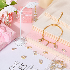 1 set di ciondoli in ottone con micro pavé di zirconi cubici trasparenti&nbsp;KK-SC0006-12