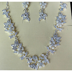 Collane con maglie in lega di cristallo e strass e orecchini pendenti a bottone&nbsp;FS-WG2A178-01