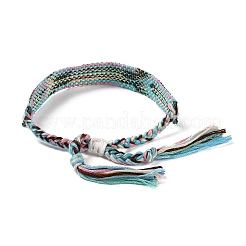 Pulsera de hilo trenzado poliéster-algodón motivo rombos&nbsp;FIND-PW0013-001A-19