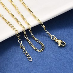 Figaro-Kettenhalsketten aus Messing&nbsp;NJEW-M108-42G