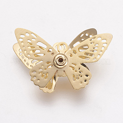 Pendentifs avec zircon cubiques à micro-pavés en laiton&nbsp;KK-F731-22G