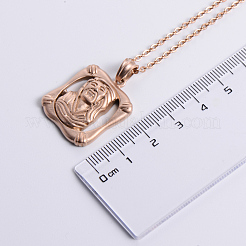 Collares colgantes de acero inoxidable con diseño religioso punk vintage de Jesús para hombres y mujeres.&nbsp;UE8533