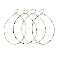 Collane con perline di ematite sintetica non magnetica e perle naturali miste sfaccettate rotonde e rotonde galvanizzate.&nbsp;NJEW-JN06549