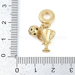 Rack-Plattierung aus Messing mit Mikropavé-Zirkonia-europäischen Anhängern&nbsp;KK-P287-33B-G