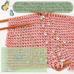 Strickende Reihenzählketten aus Glas- und Acrylperlen&nbsp;HJEW-NB00085
