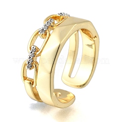 Micro ottone spianare anelli gemelli zirconi&nbsp;RJEW-D313-13PG