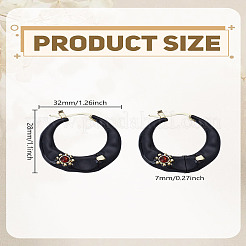 1 paire de boucles d'oreilles créoles en alliage avec strass&nbsp;EJEW-LP0012-05A