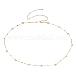 Messing klare Zirkonia Satellitenkette Taillenketten&nbsp;NJEW-C00038