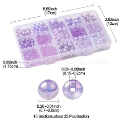 375pcs 15 Arten Acrylperlen&nbsp;MACR-YW0002-59A