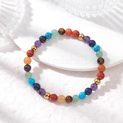 Chakra-Stretcharmbänder mit natürlichen gemischten Edelsteinperlen für Frauen&nbsp;BJEW-JB12607-02