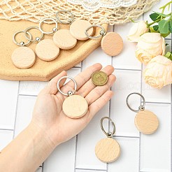 1 juego de 20 llaveros de madera de haya de acero inoxidable&nbsp;ST-CJ0028-09
