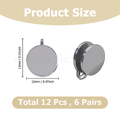 12 paire de boucles d'oreilles manchettes en acier inoxydable 304&nbsp;EJEW-HS0001-28P