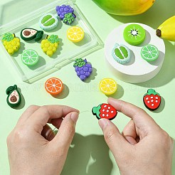 18 Stück 9 Stile Obstmotiv Lebensmittelqualität Silikon Fokalperlen&nbsp;SIL-CJ0002-18